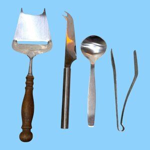 Cheese Slicer Knife Set Lot Wood Handle Stainless Georg Jensen Spoon Vintage Lot